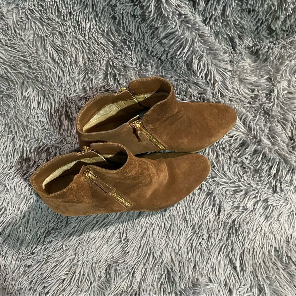 Brown Cognac Michael Kors Heeled Booties - Picture 5 of 6